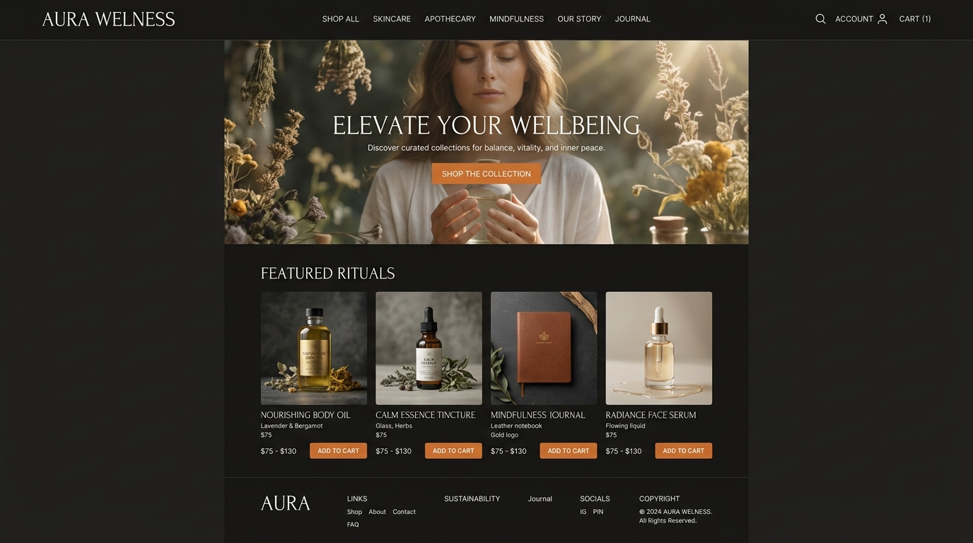 Aura Wellness website design by Webliyam